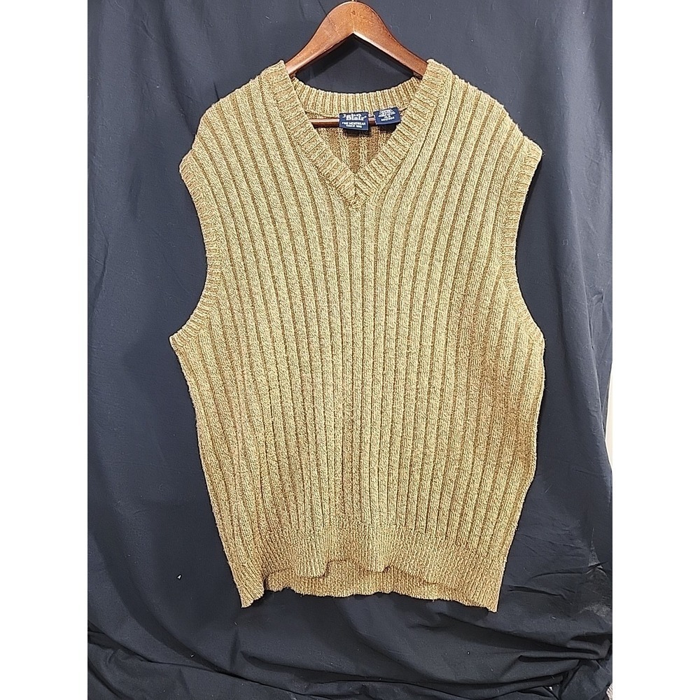 John Blair Mens Grandpa Sweater Vest Size XL Camel Fleck color